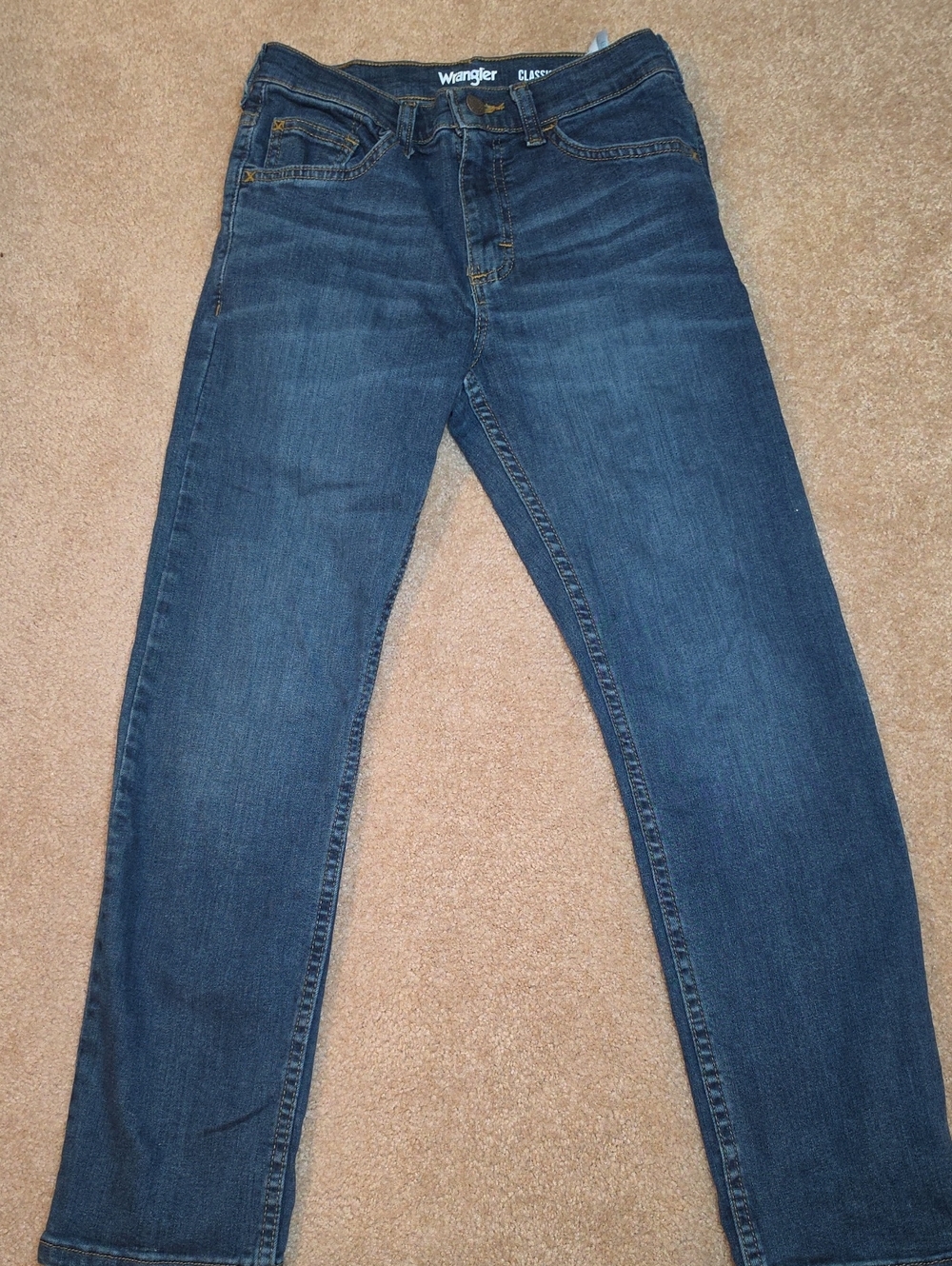 Wrangler Dark Blue Straight-Leg Denim Jeans